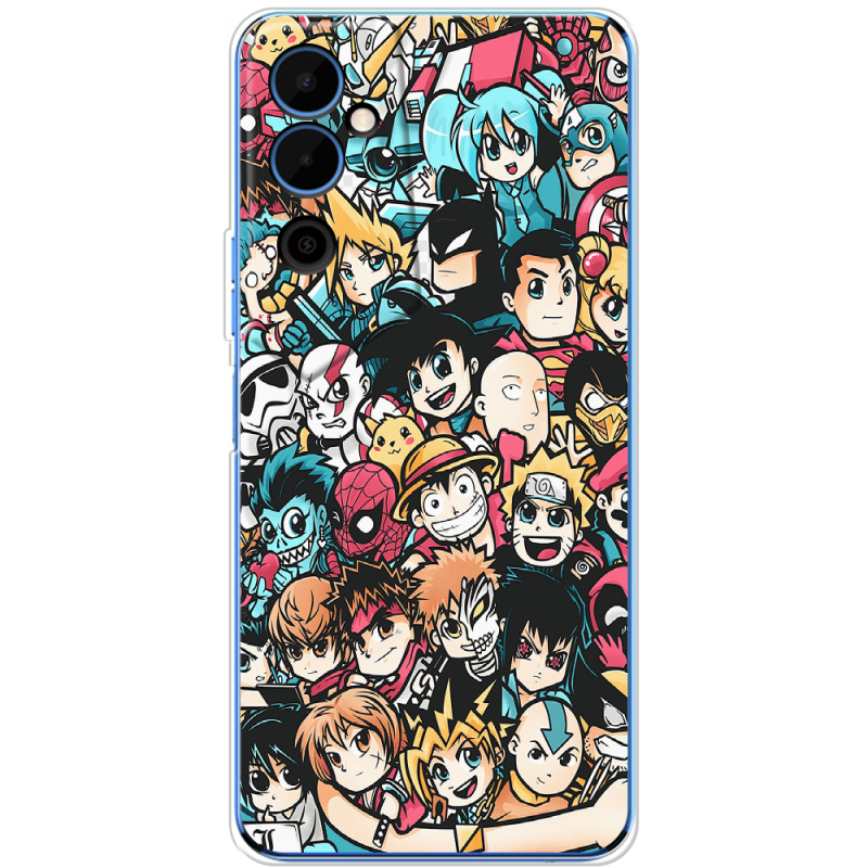 Чехол BoxFace Tecno POVA Neo 2 Anime Stickers