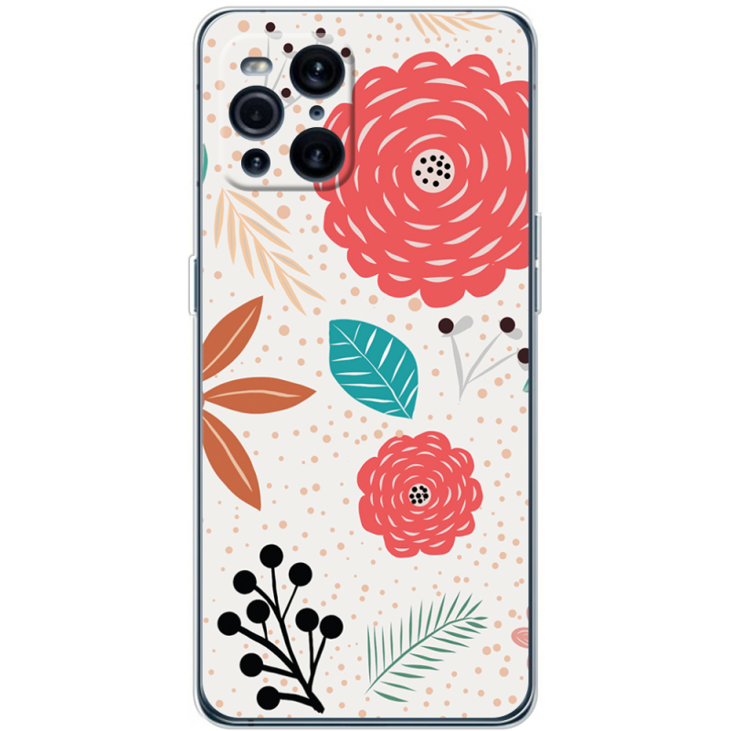 Чехол BoxFace OPPO Find X3 Pro Line Flowers