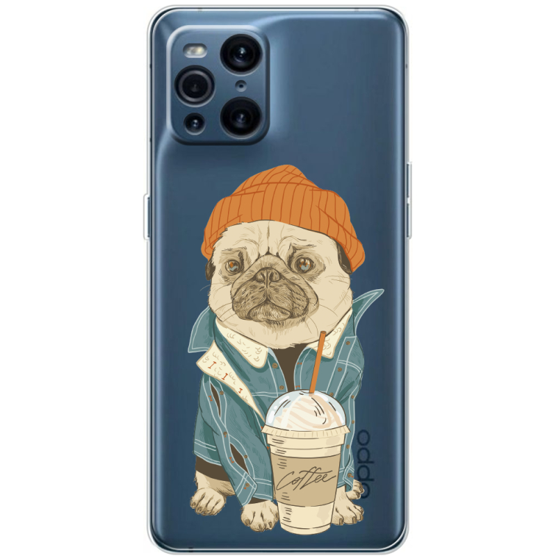 Прозрачный чехол BoxFace OPPO Find X3 Pro Dog Coffeeman