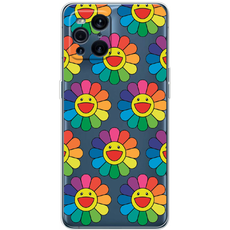 Прозрачный чехол BoxFace OPPO Find X3 Pro Hippie Flowers