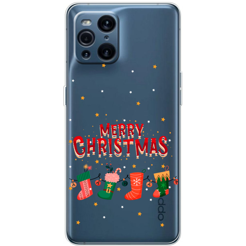 Прозрачный чехол BoxFace OPPO Find X3 Pro Merry Christmas