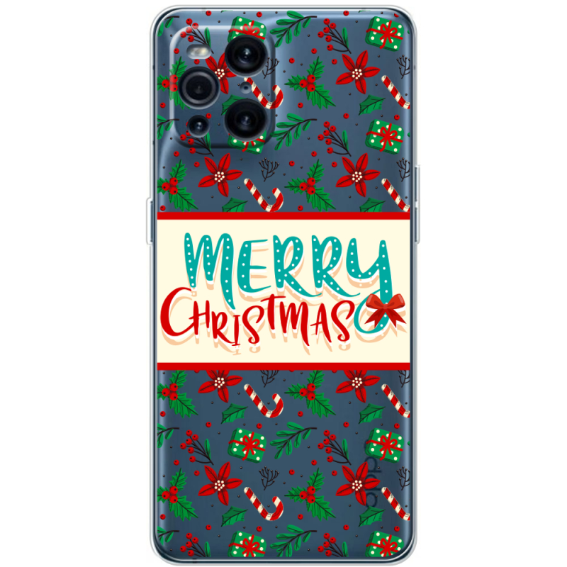 Прозрачный чехол BoxFace OPPO Find X3 Pro Vintage Christmas Pattern