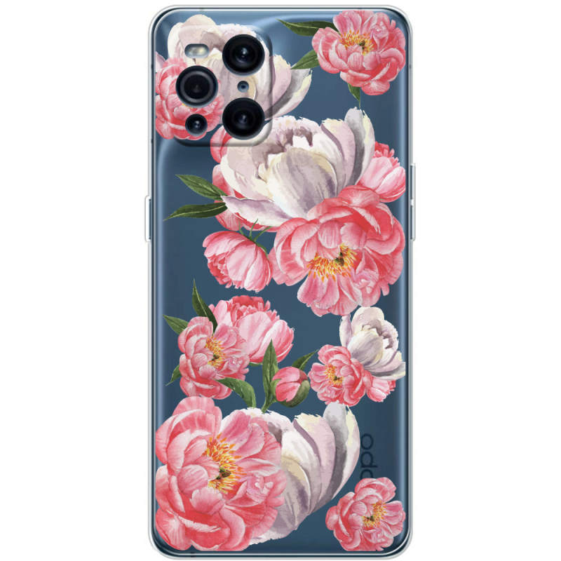 Прозрачный чехол BoxFace OPPO Find X3 Pro Peony Watercolor Style