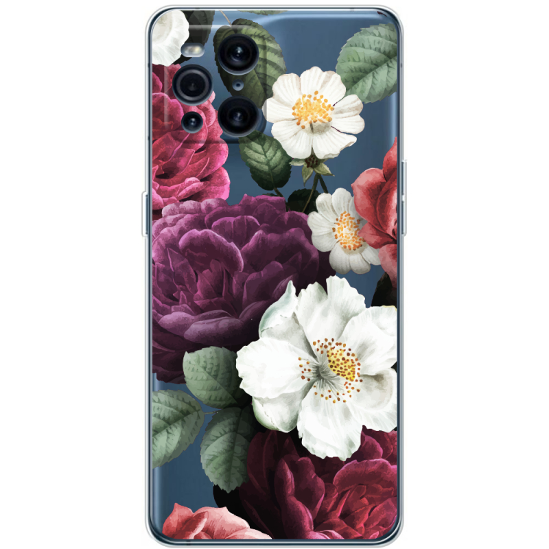 Прозрачный чехол BoxFace OPPO Find X3 Pro Floral Dark Dreams