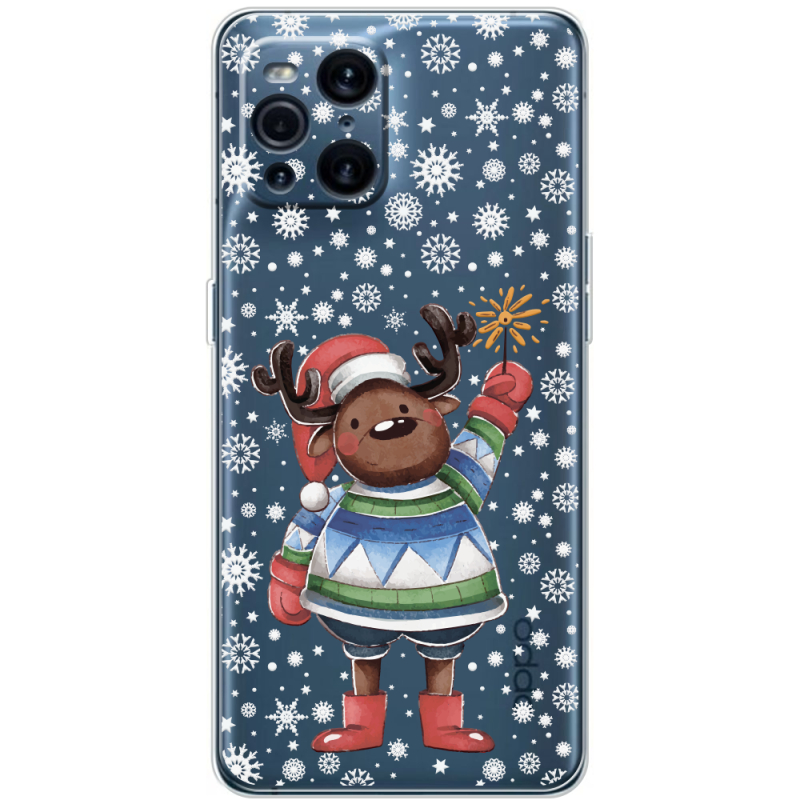 Прозрачный чехол BoxFace OPPO Find X3 Pro Christmas Deer with Snow