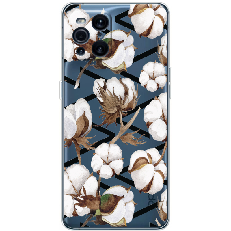 Прозрачный чехол BoxFace OPPO Find X3 Pro Cotton flowers