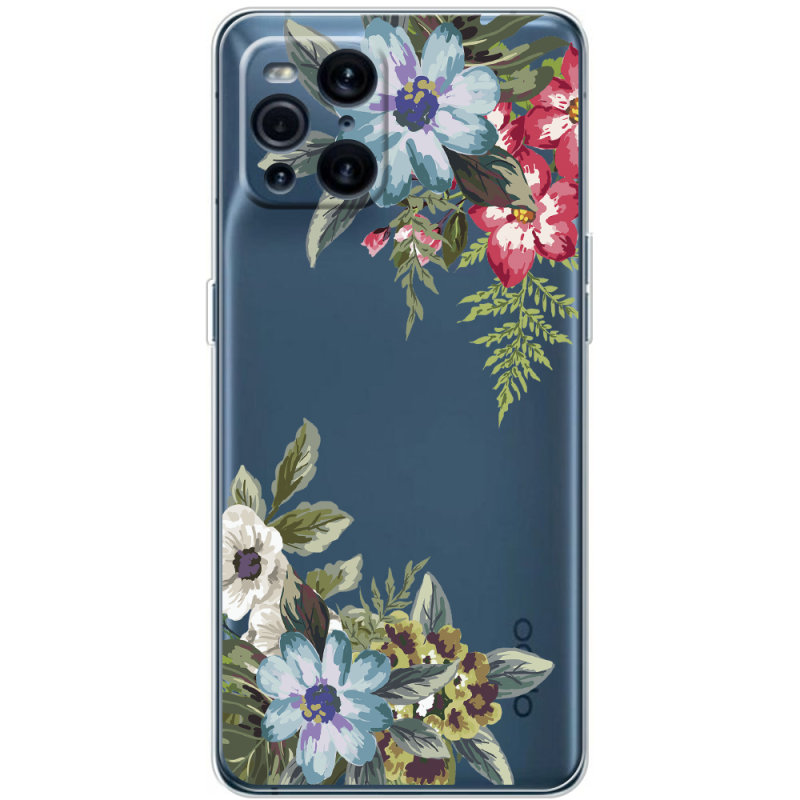 Прозрачный чехол BoxFace OPPO Find X3 Pro Floral