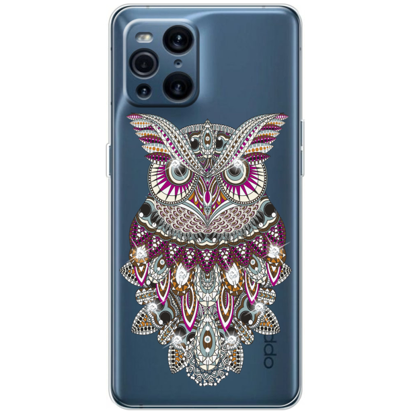 Чехол со стразами OPPO Find X3 Pro Owl