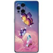 Чехол со стразами OPPO Find X3 Pro Butterflies