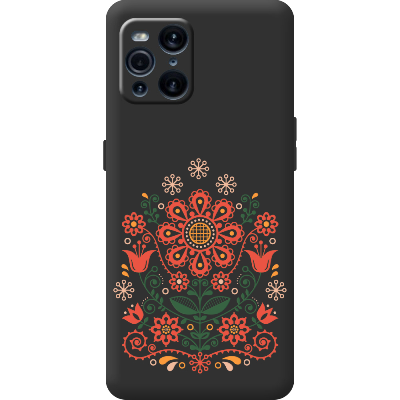 Черный чехол BoxFace OPPO Find X3 Pro Ukrainian Ornament