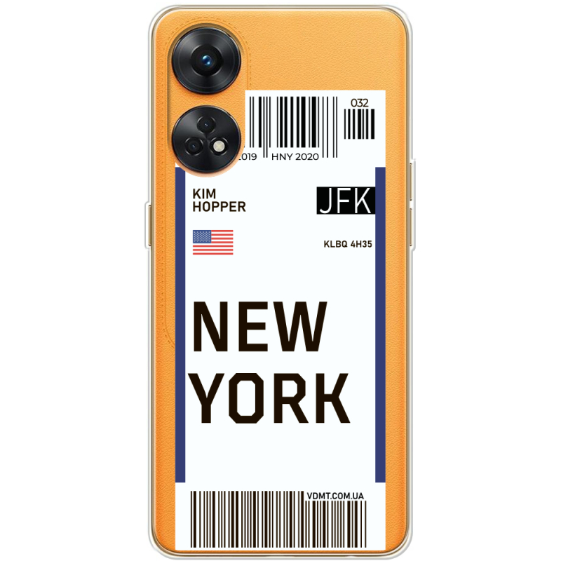 Прозрачный чехол BoxFace OPPO Reno 8T 4G Ticket New York