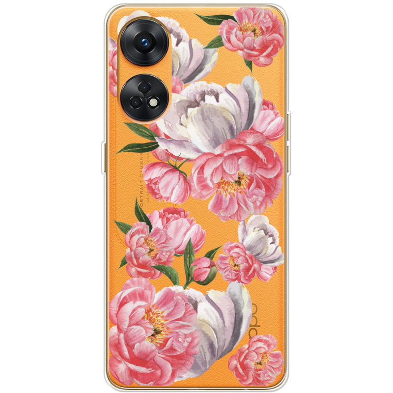 Прозрачный чехол BoxFace OPPO Reno 8T 4G Peony Watercolor Style