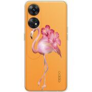 Прозрачный чехол BoxFace OPPO Reno 8T 4G Floral Flamingo