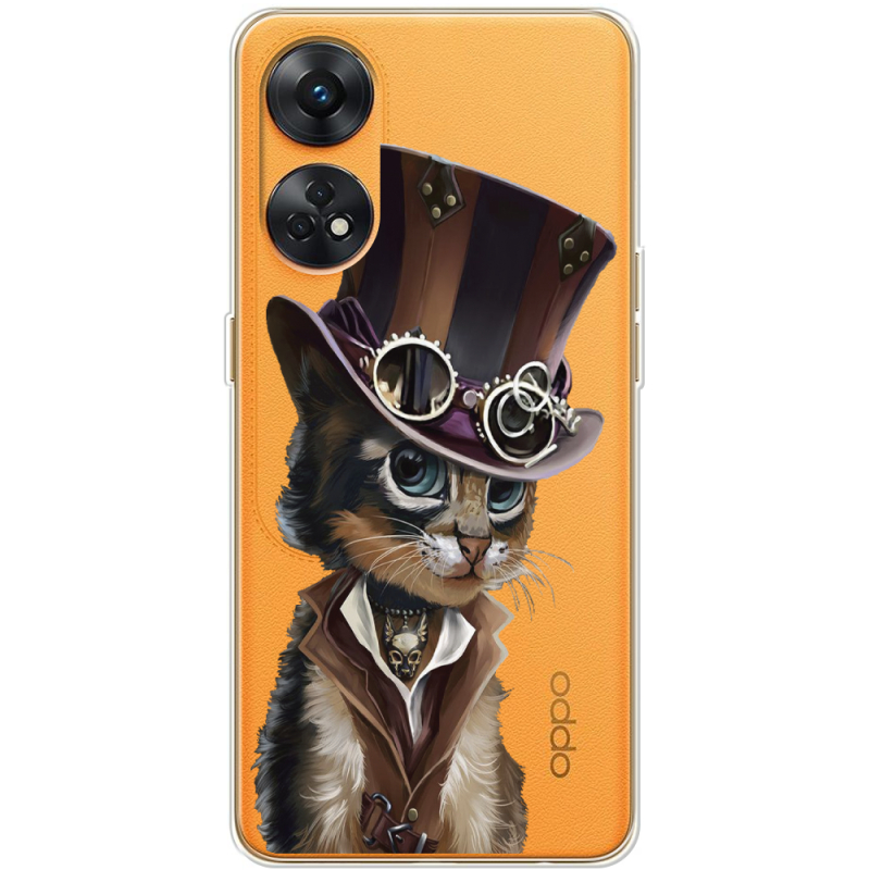 Прозрачный чехол BoxFace OPPO Reno 8T 4G Steampunk Cat