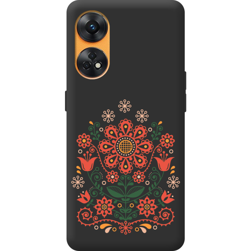 Черный чехол BoxFace OPPO Reno 8T 4G Ukrainian Ornament