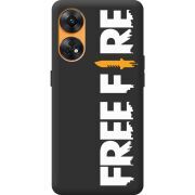 Черный чехол BoxFace OPPO Reno 8T 4G Free Fire White Logo