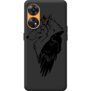 Черный чехол BoxFace OPPO Reno 8T 4G Wolf and Raven