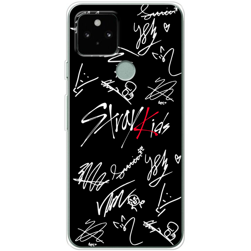 Чехол BoxFace Google Pixel 5A Stray Kids автограф