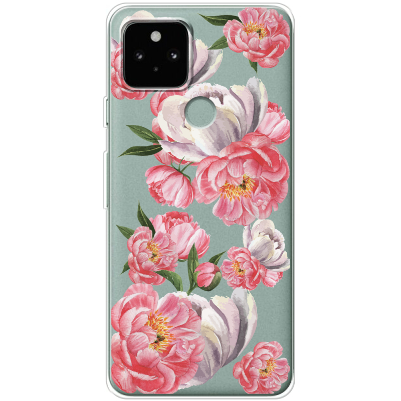 Прозрачный чехол BoxFace Google Pixel 5A Peony Watercolor Style