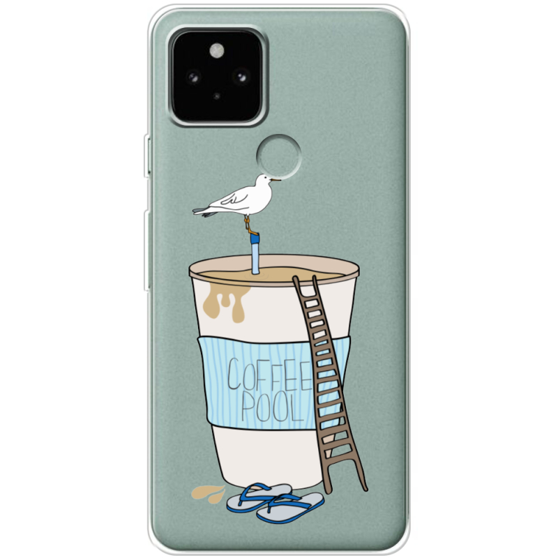 Прозрачный чехол BoxFace Google Pixel 5A Segull in Cofee Pool