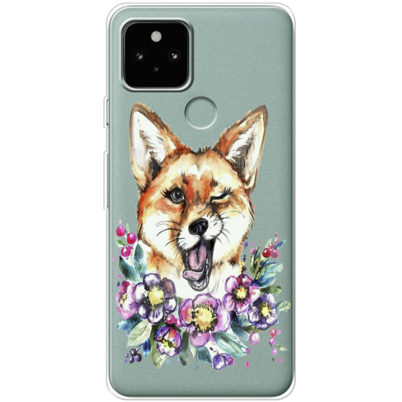 Прозрачный чехол BoxFace Google Pixel 5A Winking Fox