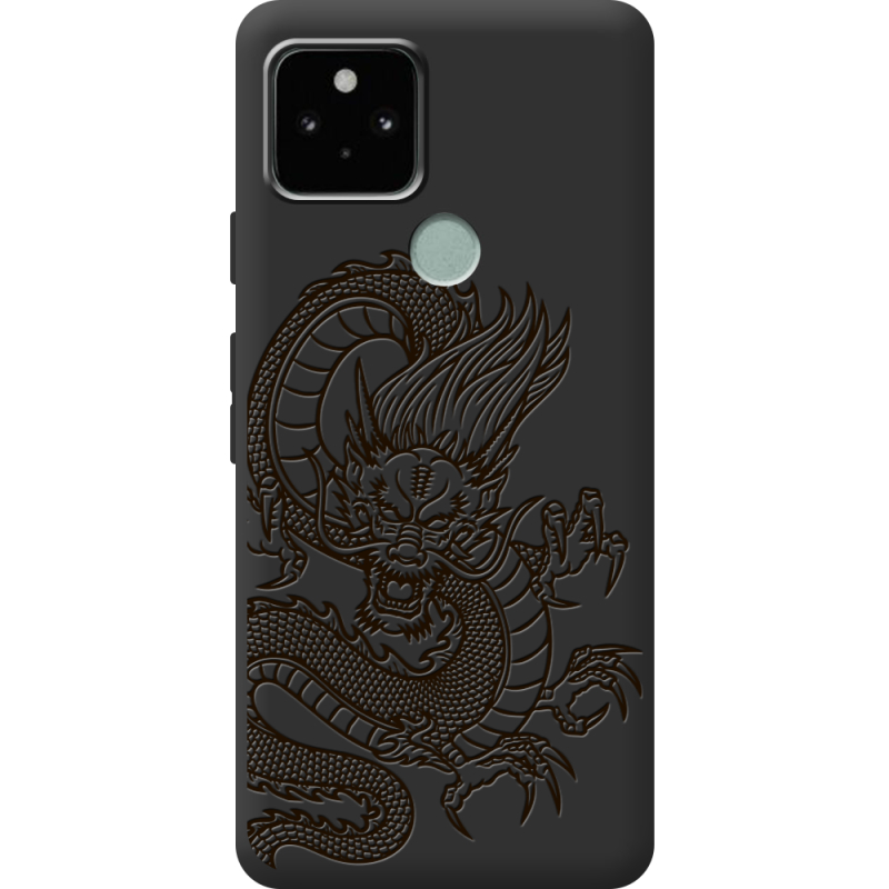 Черный чехол BoxFace Google Pixel 5A Chinese Dragon