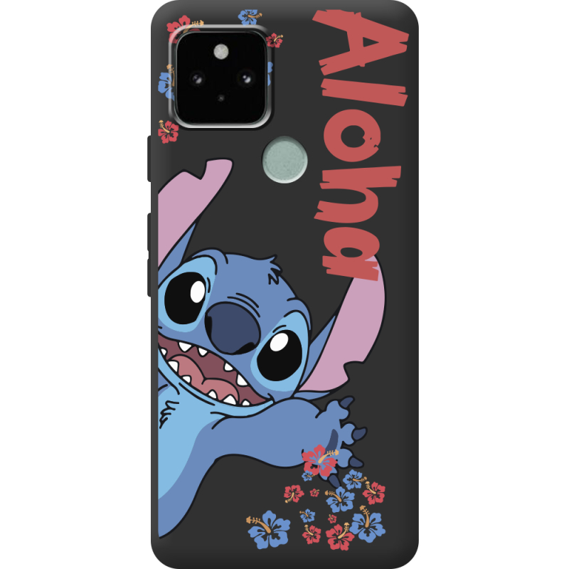 Черный чехол BoxFace Google Pixel 5A Гавайський друг Stich