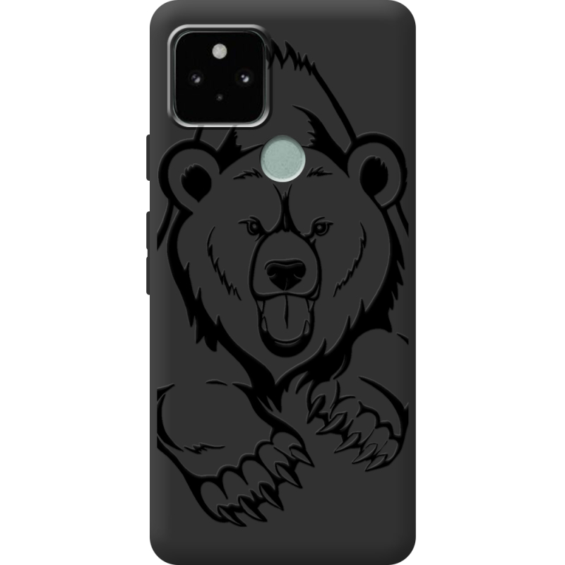 Черный чехол BoxFace Google Pixel 5A Grizzly Bear