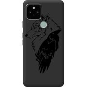 Черный чехол BoxFace Google Pixel 5A Wolf and Raven