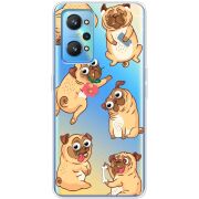 Прозрачный чехол BoxFace Realme GT2 с 3D-глазками Pug