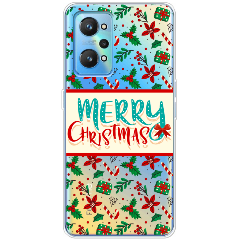 Прозрачный чехол BoxFace Realme GT2 Vintage Christmas Pattern