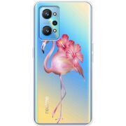 Прозрачный чехол BoxFace Realme GT2 Floral Flamingo