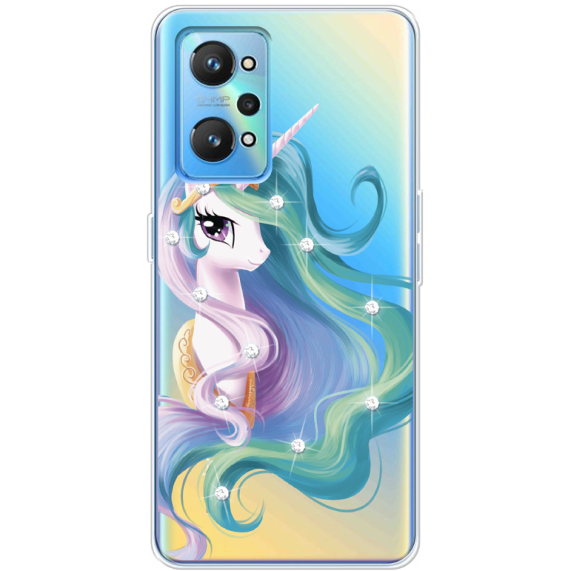 Чехол со стразами Realme GT2 Unicorn Queen