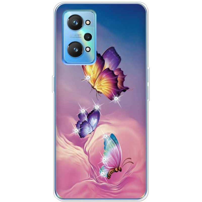 Чехол со стразами Realme GT2 Butterflies