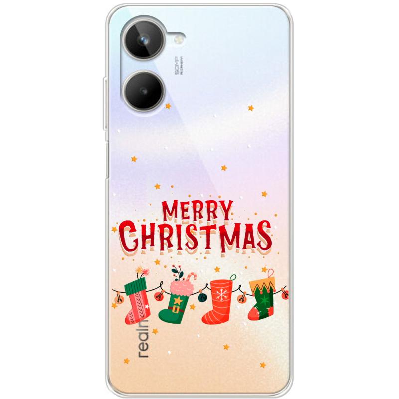 Прозрачный чехол BoxFace Realme 10 4G Merry Christmas