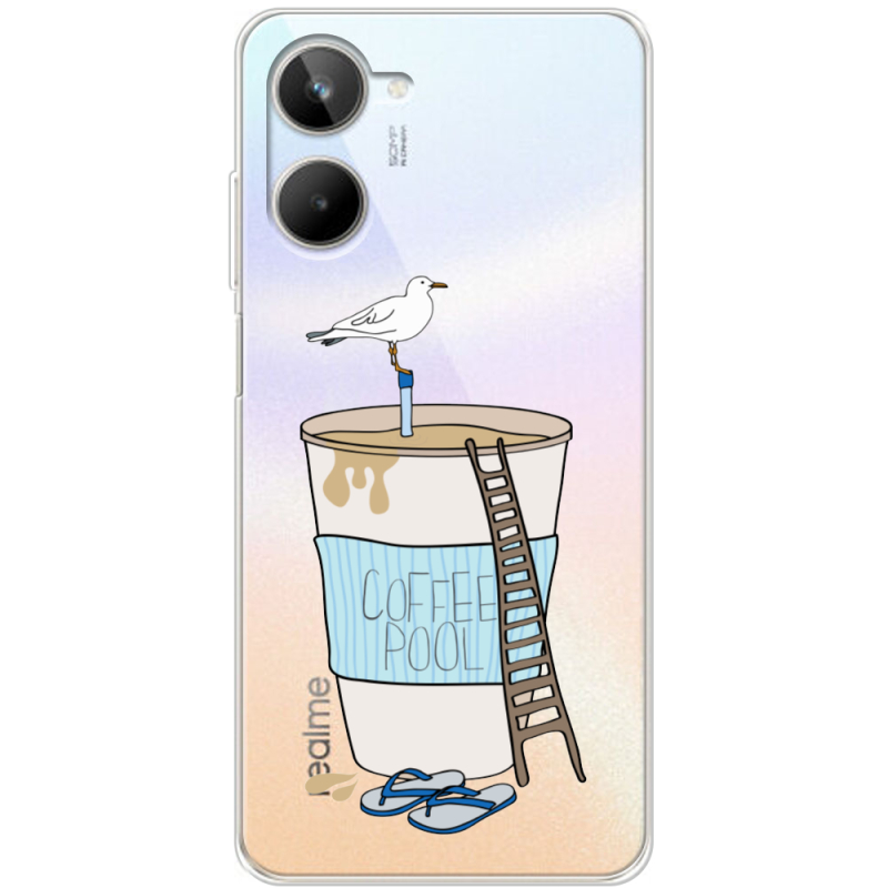 Прозрачный чехол BoxFace Realme 10 4G Segull in Cofee Pool