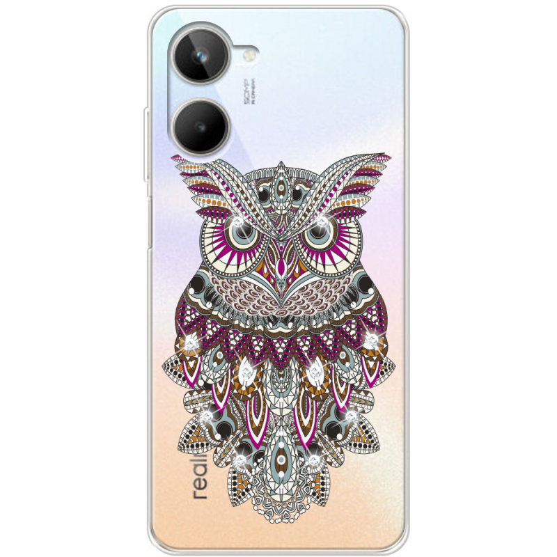 Чехол со стразами Realme 10 4G Owl