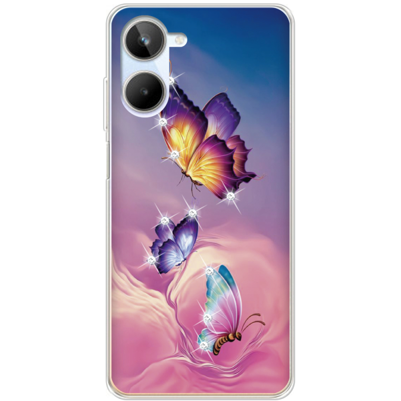 Чехол со стразами Realme 10 4G Butterflies