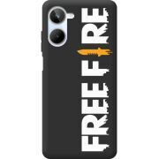 Черный чехол BoxFace Realme 10 4G Free Fire White Logo