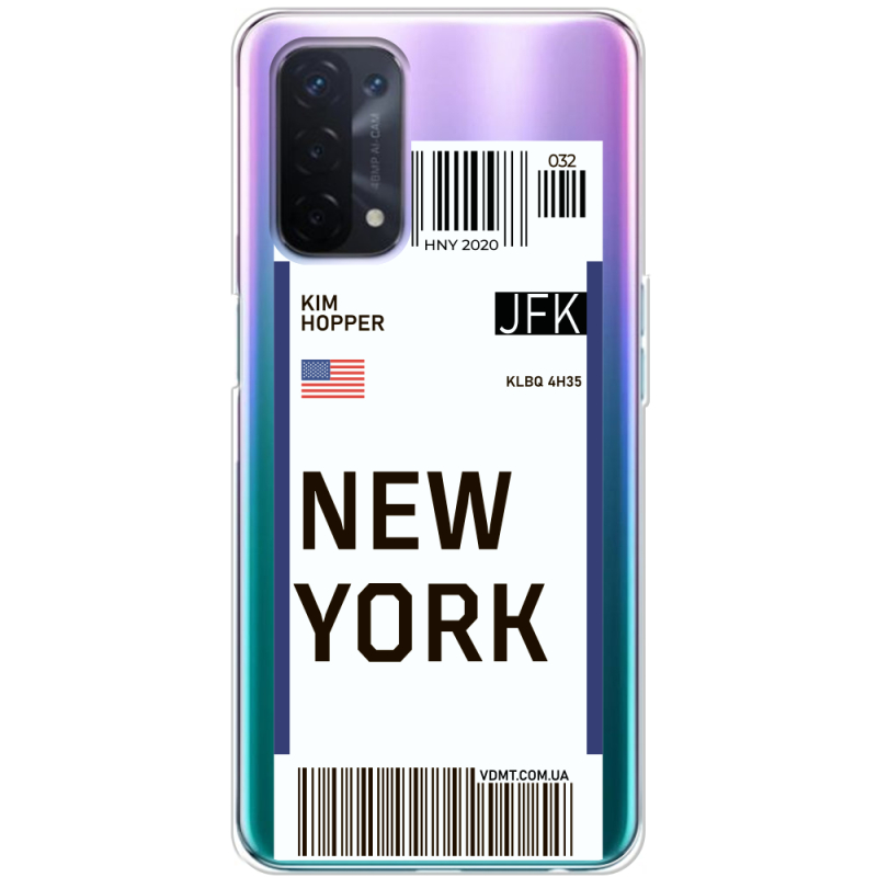 Прозрачный чехол BoxFace OPPO A54 5G Ticket New York