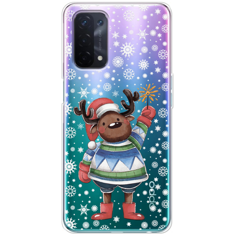 Прозрачный чехол BoxFace OPPO A54 5G Christmas Deer with Snow