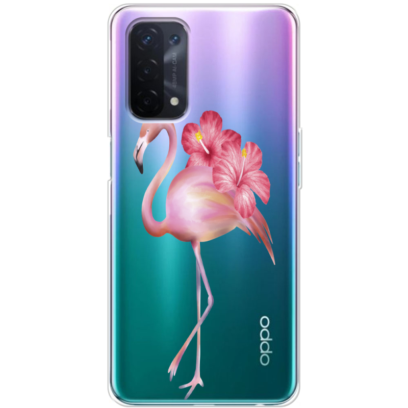 Прозрачный чехол BoxFace OPPO A54 5G Floral Flamingo