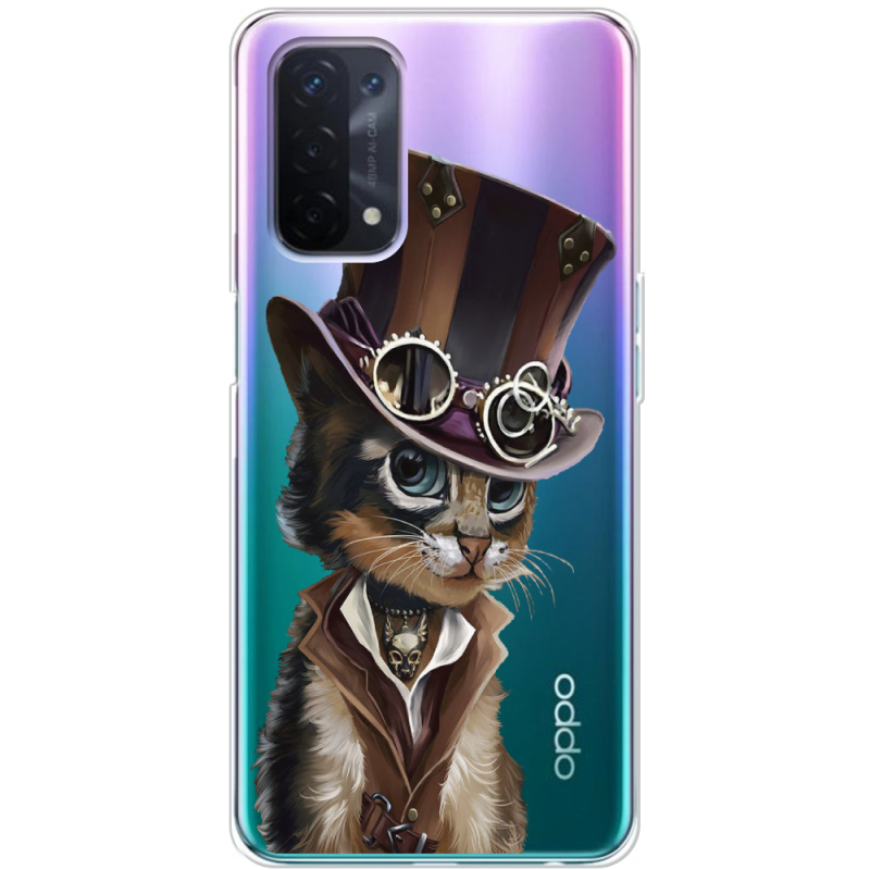 Прозрачный чехол BoxFace OPPO A54 5G Steampunk Cat