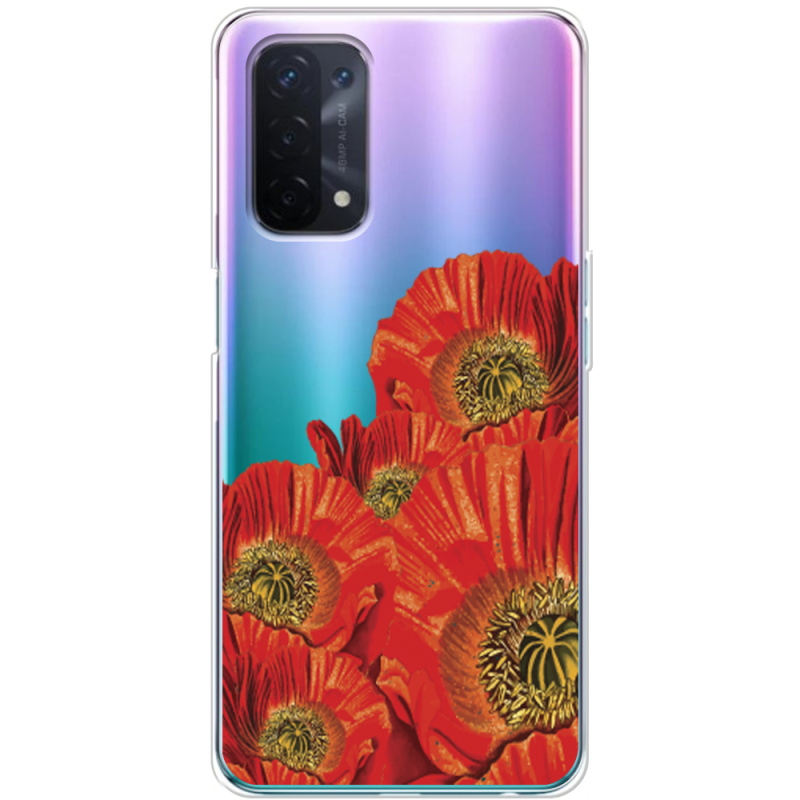 Прозрачный чехол BoxFace OPPO A54 5G Red Poppies