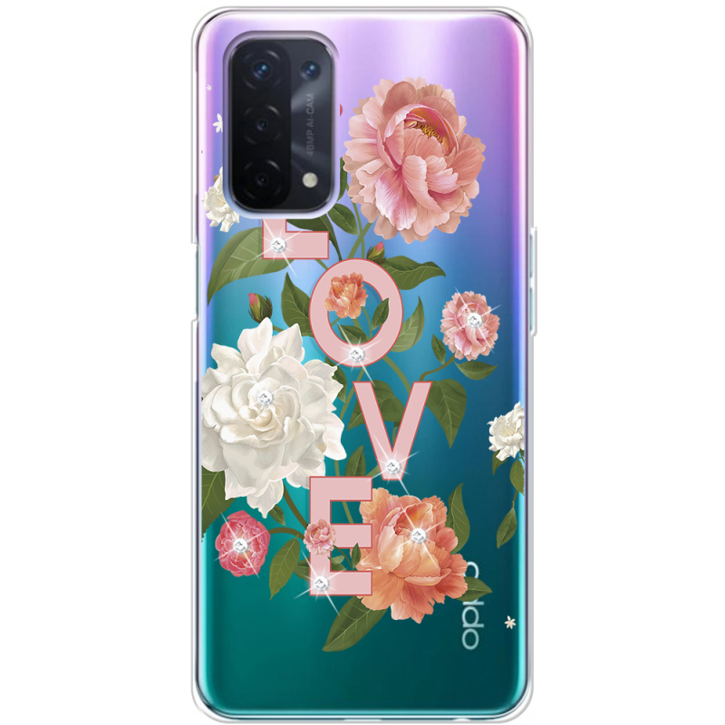 Чехол со стразами OPPO A54 5G Love