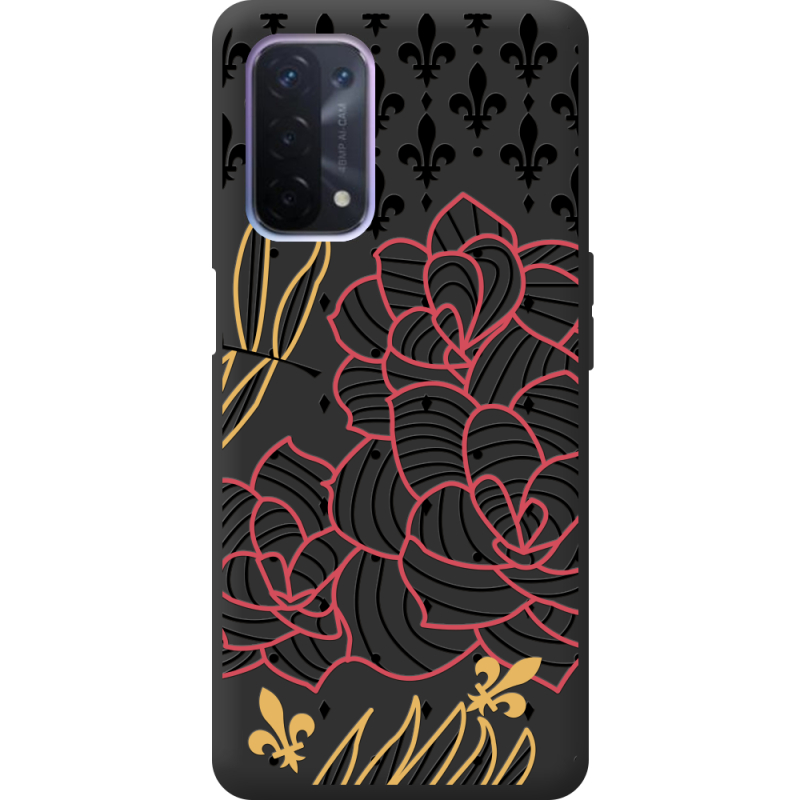 Черный чехол BoxFace OPPO A54 5G FranceFlowers