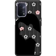 Черный чехол BoxFace OPPO A54 5G Flower Hair