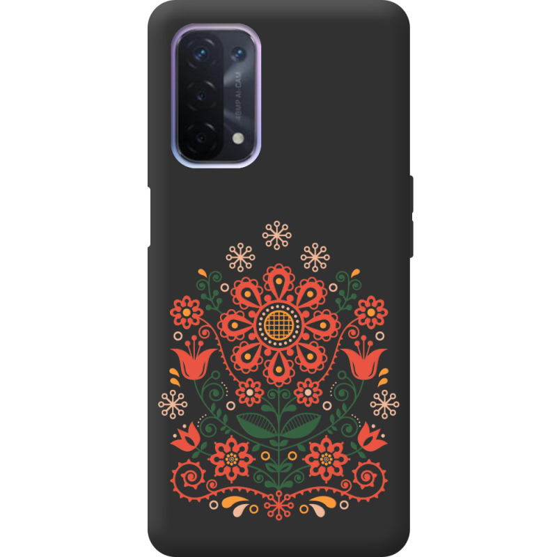 Черный чехол BoxFace OPPO A54 5G Ukrainian Ornament