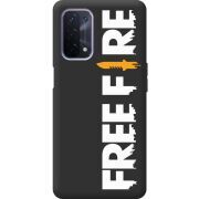 Черный чехол BoxFace OPPO A54 5G Free Fire White Logo