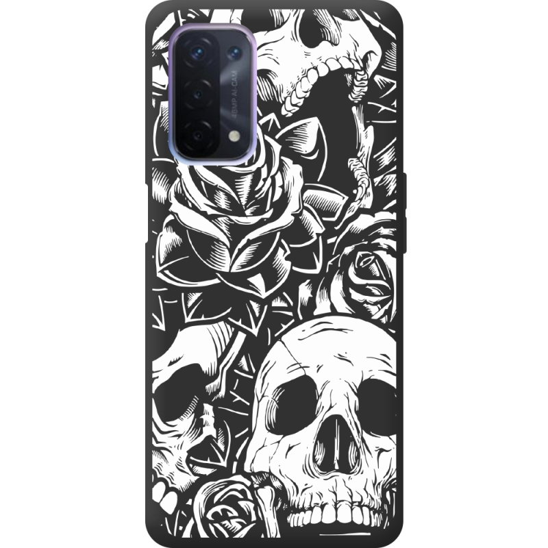 Черный чехол BoxFace OPPO A54 5G Skull and Roses